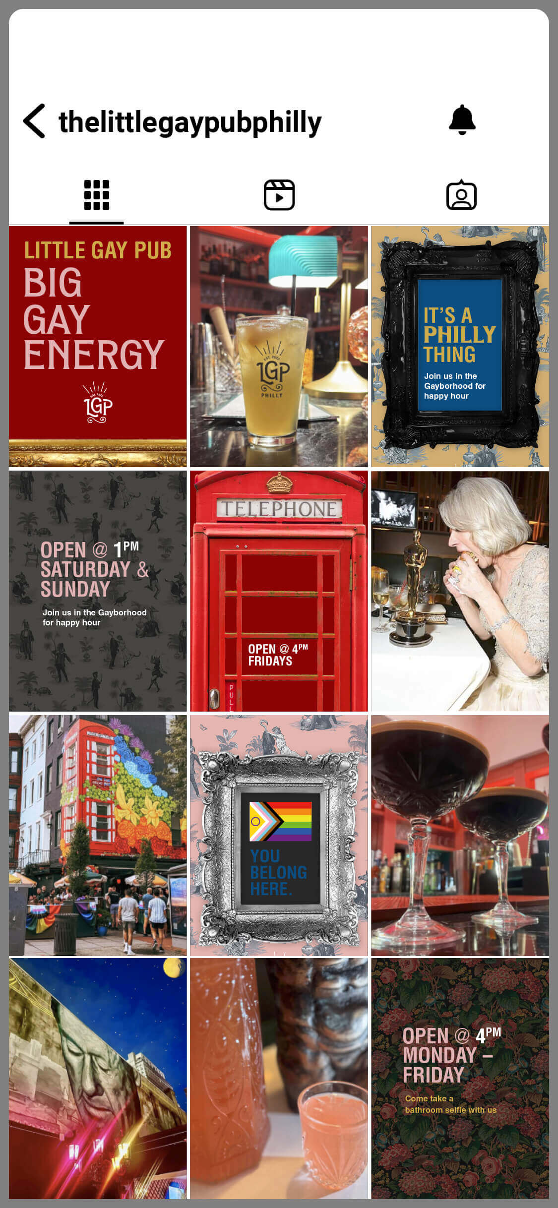 The Little Gay Pub Instagram feed